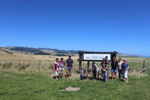 Our Fantastic Tour Group At The Palliser Ridge Sign On Cape Palliser Road