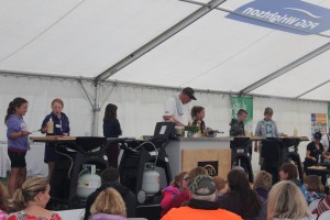 Kids Chosen From The Audience To Help Al Brown Make Palliser Ridge Lamb Mince Patties For Burgers