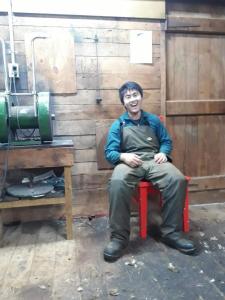 Jonathan worn out after a big day in the Palliser Ridge Woolshed